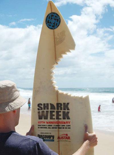 Austar Discovery Channel Shark Week 10 Outdoor Ads with Teeth