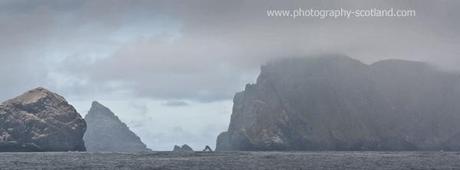 Photo - low cloud over Stac Lee, Stac an Armin and Boreray, St Kilda, Scotland