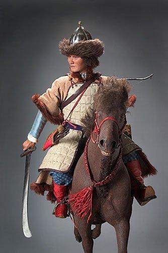 Awesome Atilla the Hun figure sporting the pointy, fluffy hat of the day.