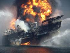 Deepwater Horizon explosion from BP's 2010 Gulf of Mexico oil spill disaster.