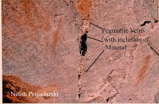 Geological history and the importance of pegmatite veins.