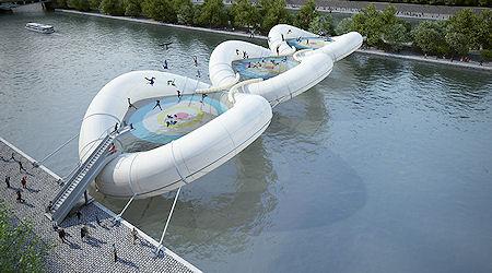 A Trampoline Bridge For Bouncing Across The River Seine