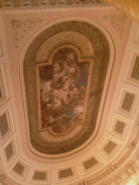 NATIONAL MUSEUM OF ART OF ROMANIA painted ceiling above the main stairs of the palace