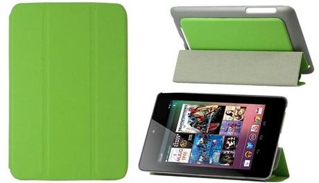 Leather Case for Asus Google Nexus 7 - Folding Design - Green
