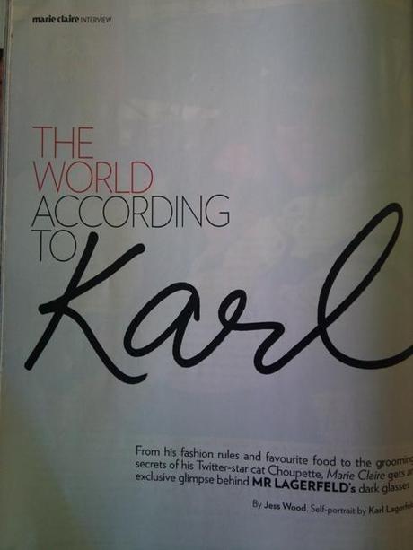 KARL LAGERFELD : marie claire Interview