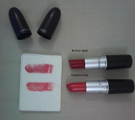 MAC Crosswires and MAC Brave Red lipstick