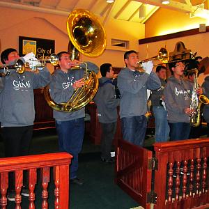 Members of the Gabrielino Eagle Marching Regiment perform at San Gabriel’s first City Council meeting for 2013. - Photo by Jim E. Winburn