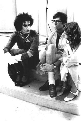 Tim-Curry-Barry-Bostwick-Susan-Sarandon-on-the-set-of-The-Rocky-Horror-Picture-Show