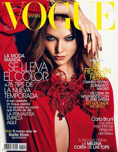 Cover- Karlie Kloss by Alexi Lubomirski for Vogue Spain February 2013