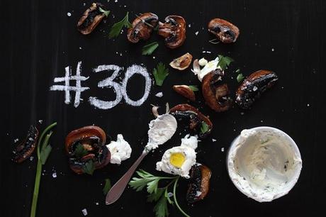 Mushrooms with herb & garlic cream cheese # 30