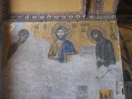 Deesis, 13th century, mosaic in Aya Sofya, Istanbul