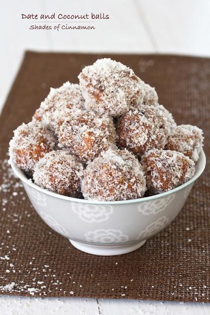Date balls rolled in coconut