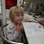 resident artist drawing her surroundings Finished pieces, new commissions and small rewards