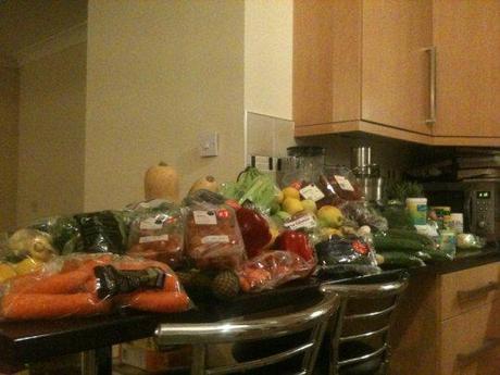 My Worktop after my 7lbs in 7 days shop!