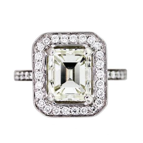 4 Carat Emerald Cut halo Engagement Ring, engagement ring boca raton