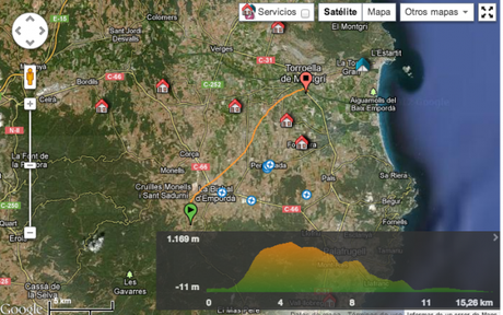 Our hot air balloon route over Costa Brava, Catalunya, Spain