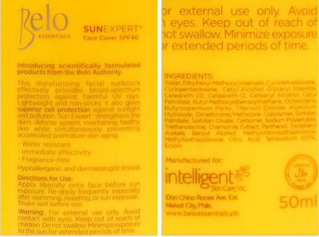 Tried it Tuesday: Belo Essentials SunExpert Face Cover SPF 40 and Body Shield SPF 60