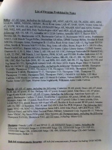 List of banned guns in Feinstein’s Assault Weapons Ban of 2013 Feinstein gun ban