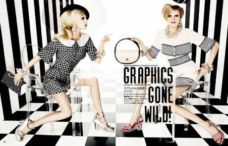 Models- Hanne Gaby Odiele and Juliana Schurig by Giampaolo Sgura for Vogue Japan March 2013 7