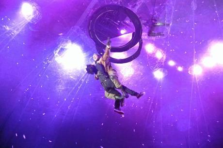 A Spectator being hoisted out of The Bubble