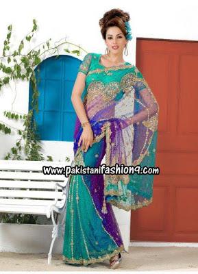 Heavy Stone Beads Embroidered Bridal Saree Collection