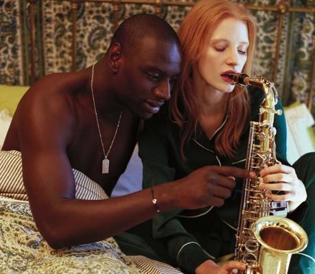 Omar Sy & Jessica Chastain by Bruce Weber for Vogue Germany January 2013