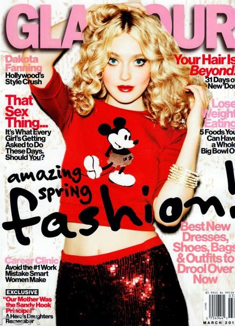Cover- Dakota Fanning by Ellen von Unwerth for Glamour US March 2013
