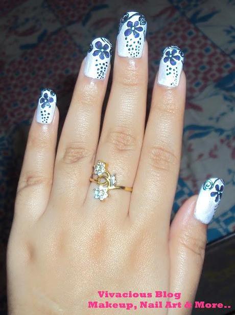 Purple Pink Flower Nail Art Purple Pink Flower Nail Art