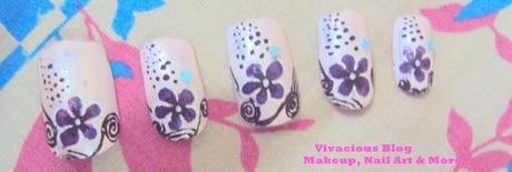 Purple Pink Flower Nail Art Purple Pink Flower Nail Art