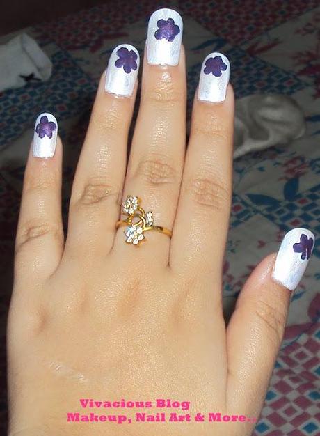 Purple Pink Flower Nail Art Purple Pink Flower Nail Art