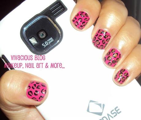 Pink Leopard Nail Art