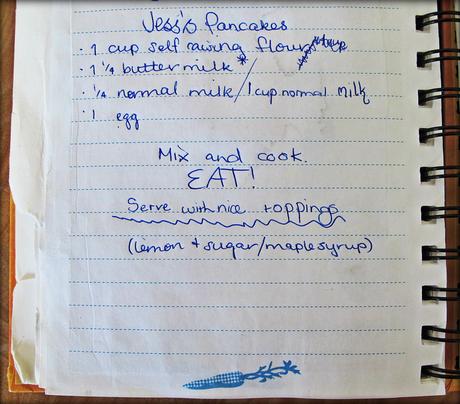 The recipe - handwritten