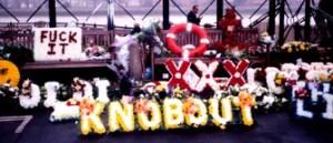 UK comedy legend Malcolm Hardee – Irresponsible, thoughtless or malicious? A wreath at Malcolm Hardee's funeral in 2005