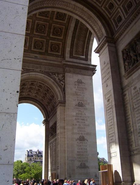Arc de Triomphe - names of battles on the walls - Paris - France