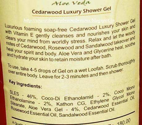 Aloe Veda Luxury Shower Gel in Cedarwood Review
