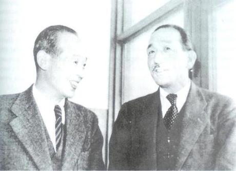Kenji Mizoguchi with Yasujiro Ozu, 1948