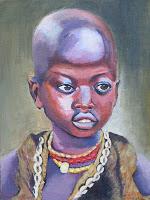 Acrylic portrait step by step African child