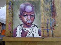 Acrylic portrait step by step African child