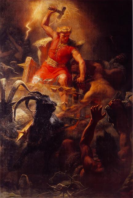 'Thor's battle with the Ettins' - Mårten Eskil Winge (1872)
