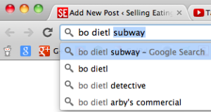 Taco Bell’s Super Bowl old people are not sitting on the hood of the car with items from the Cantina Bell menu. Why? Uh oh, Arby’s. Google thinks Bo Dietl is a Subway ad representative, it seems.