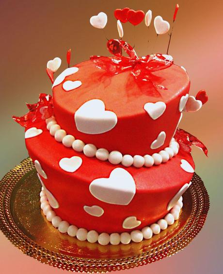 love heart cake