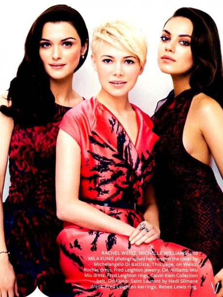 Rachel Weisz, Michelle Williams and Mila Kunis for InStyle US by Michelangelo Di Battista
