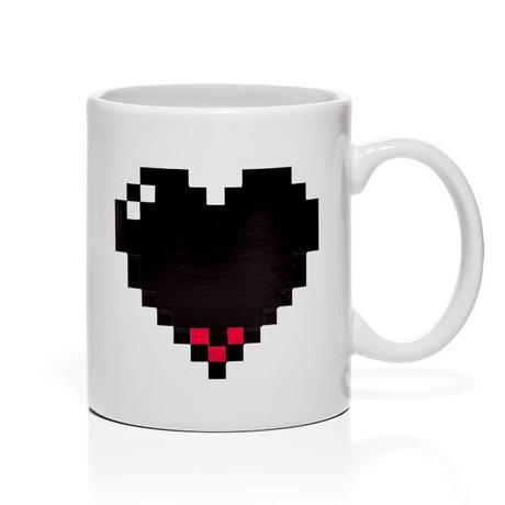 Pixel Heart Heat Changing Mug from ThinkGeek.com