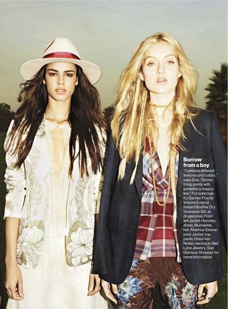 Hind Sahli and Melissa Johannsen by Frederike Helwig for Glamour US March 2013 4