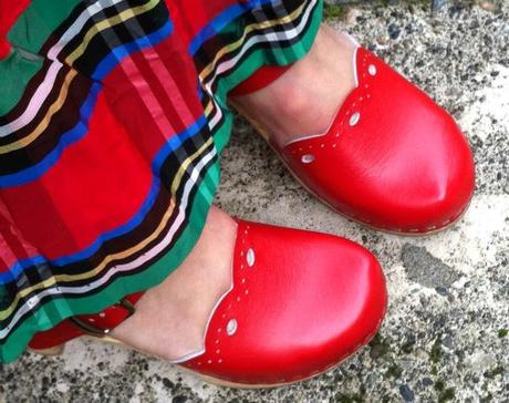 Street Feet: Red Swedish Clogs