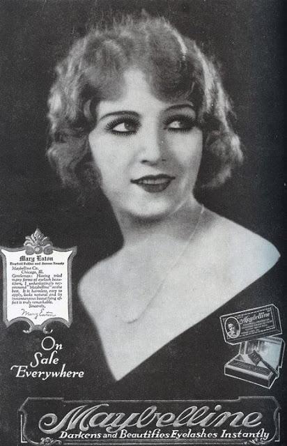 1924 Maybelline ad features Ziegfeld Follies Star, Mary Eaton