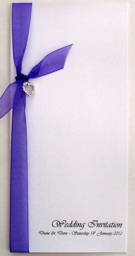 wedding invitation with organza ribbon