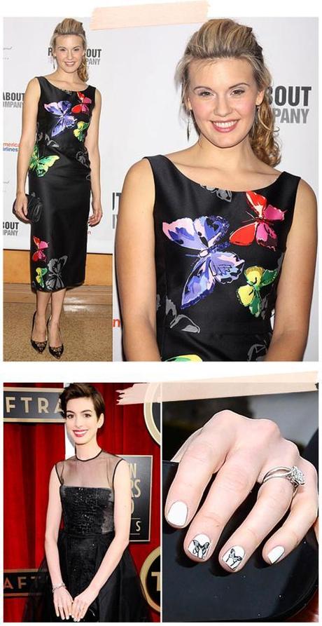 Fashion trendspotting – Spring butterflies butterfly trend anne hathaway nail art maggie grace dress