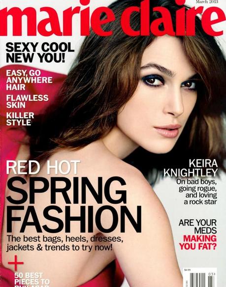 Cover- Keira Knightley by Nathaniel Goldberg for Marie Claire US March 2013