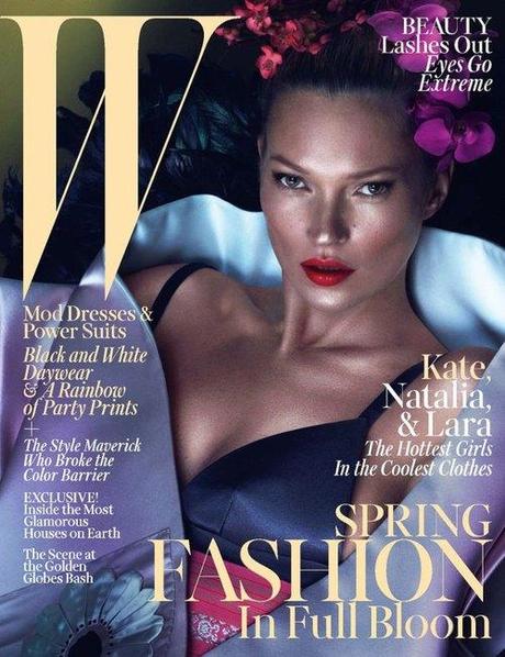 Kate Moss, Lara Stone and Natalia Vodianova for W Magazine March...